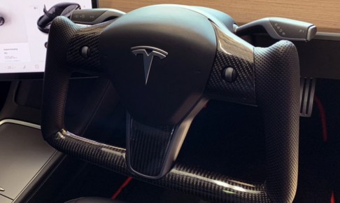 Tesla (テスラ) モデル3 Yoke／カーボン& レザーコンビステアリング
